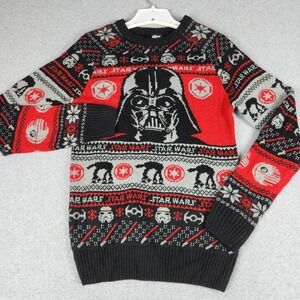 Star Wars Sweater Mens S Black Darth Vader Ugly Christmas Holiday Knit Crewneck